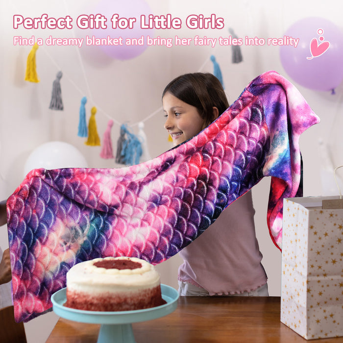 Flannel Mermaid Tail Blanket For Toddler