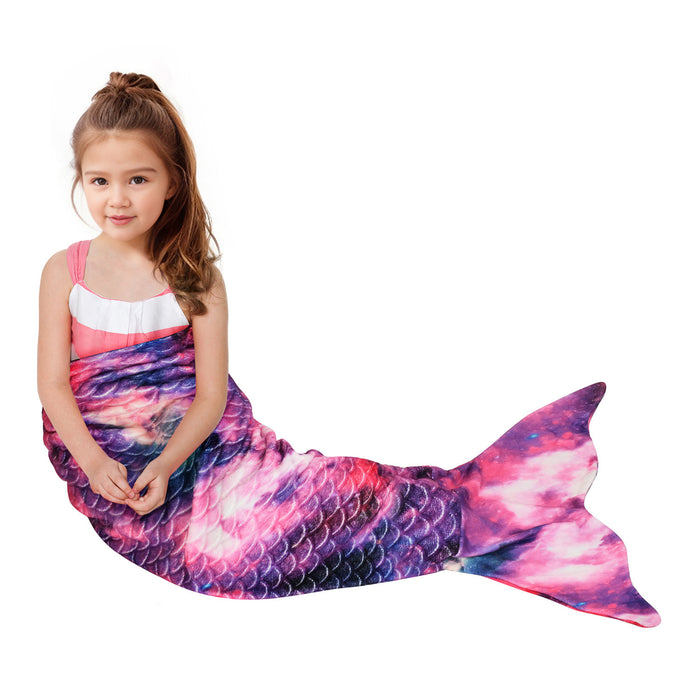 Flannel Mermaid Tail Blanket For Toddler