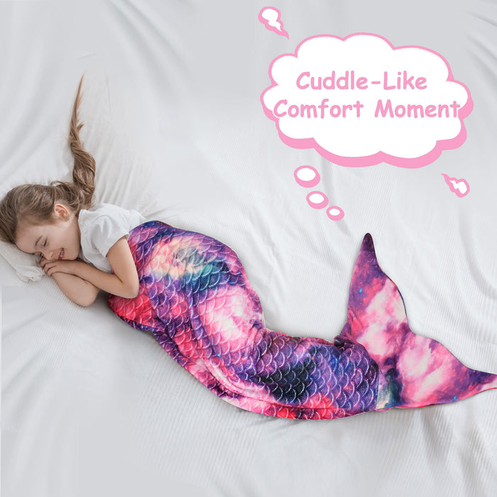 Flannel Mermaid Tail Blanket For Toddler
