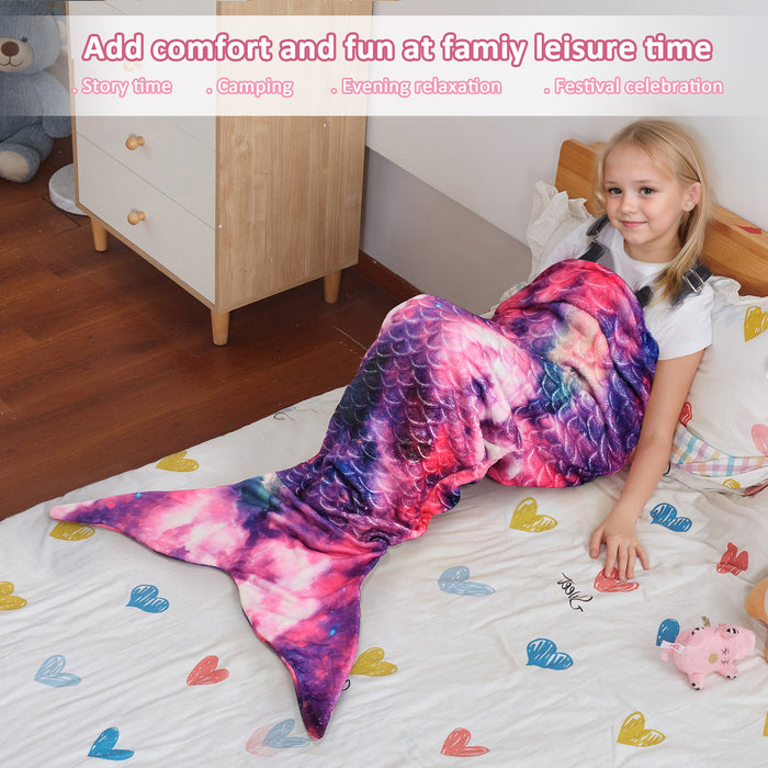 Flannel Mermaid Tail Blanket For Toddler