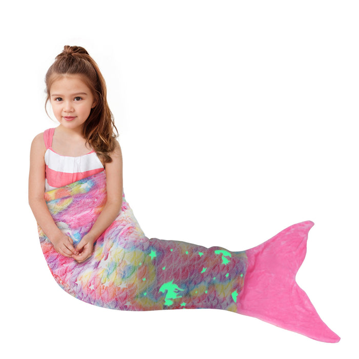 Flannel Mermaid Tail Blanket For Toddler
