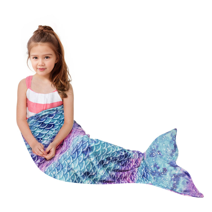 Flannel Mermaid Tail Blanket For Toddler