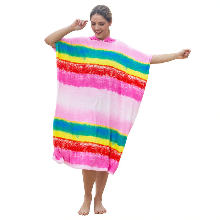 Fun Printed Microfiber  Surf Poncho Changing Towel Robe