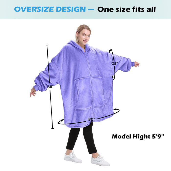 Full Zip Up Sherpa Oversize Hoodie Jacket