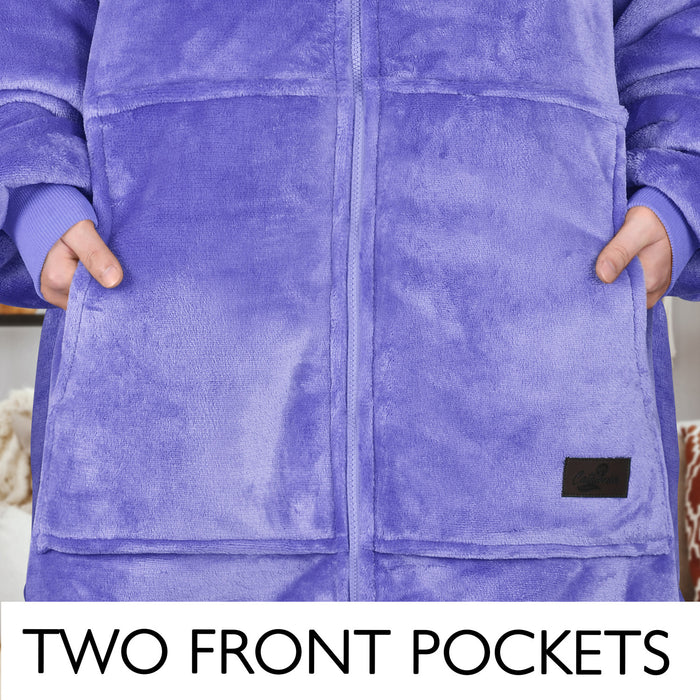 Full Zip Up Sherpa Oversize Hoodie Jacket