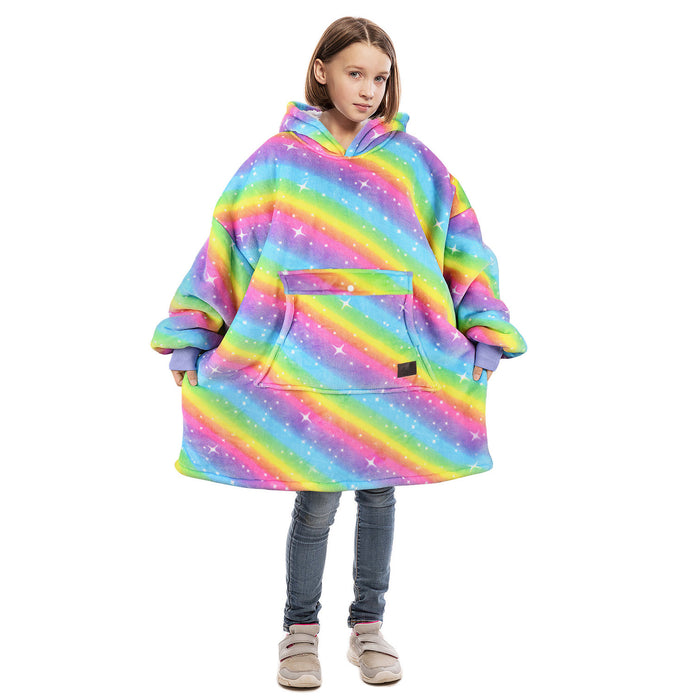 Kid Playful Patterns Sherpa Oversize Hoodie Blanket