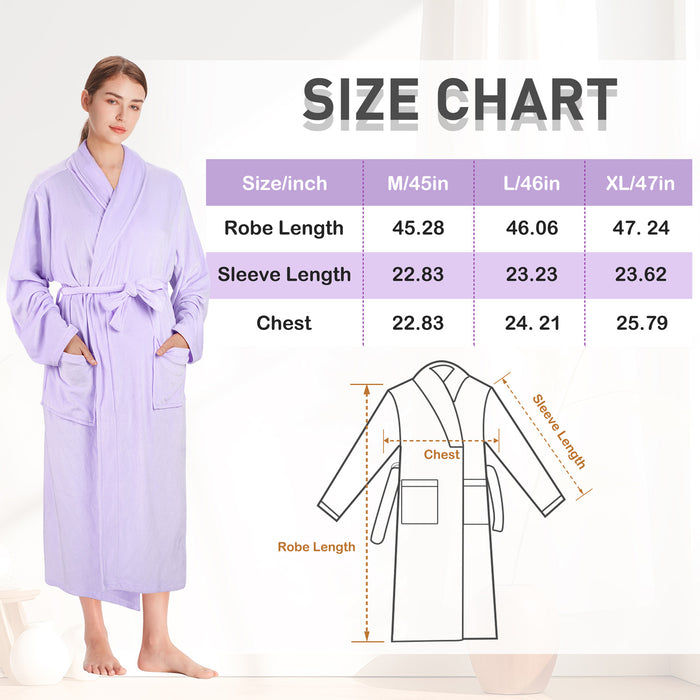 Soft Fleece Women Lightweight Bathrobe