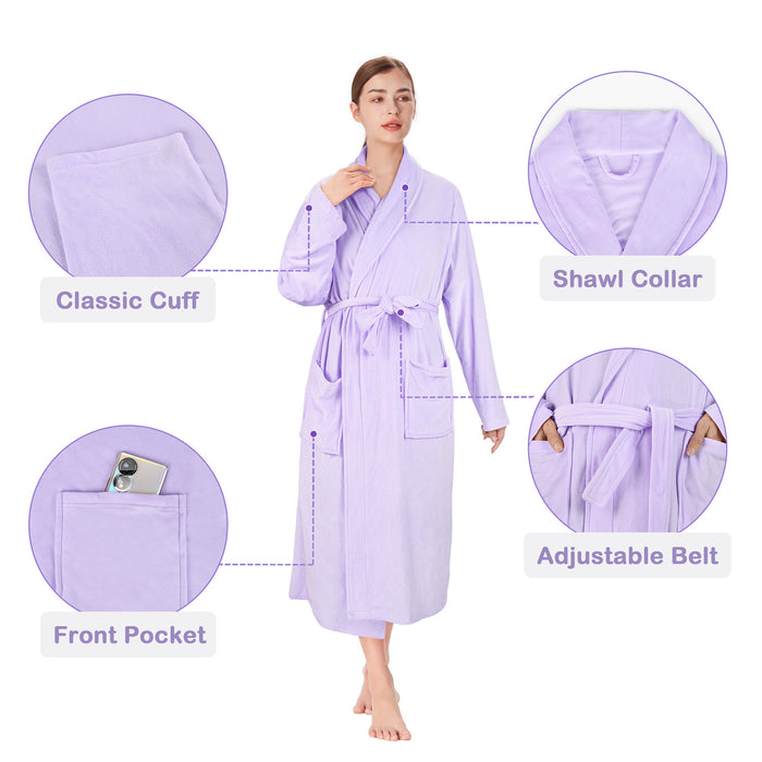 Soft Fleece Women Lightweight Bathrobe