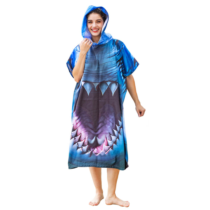 Fun Microfiber Surf Poncho Towel Changing Robe
