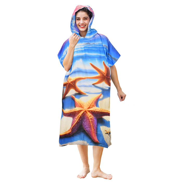 Fun Microfiber Surf Poncho Towel Changing Robe