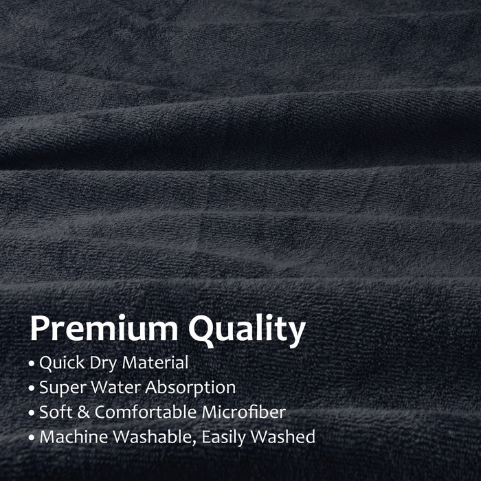 Microfiber Surf Poncho Changing Towel Robe with Pocket