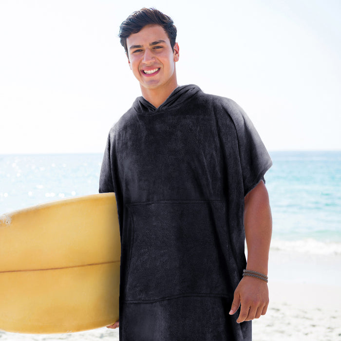 Microfiber Surf Poncho Changing Towel Robe with Pocket