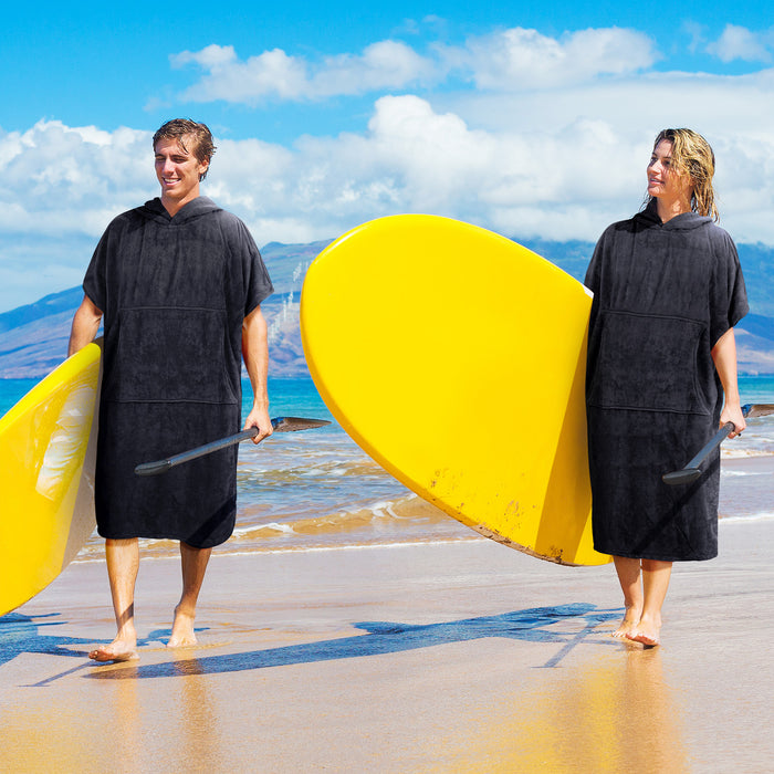 Microfiber Surf Poncho Changing Towel Robe with Pocket