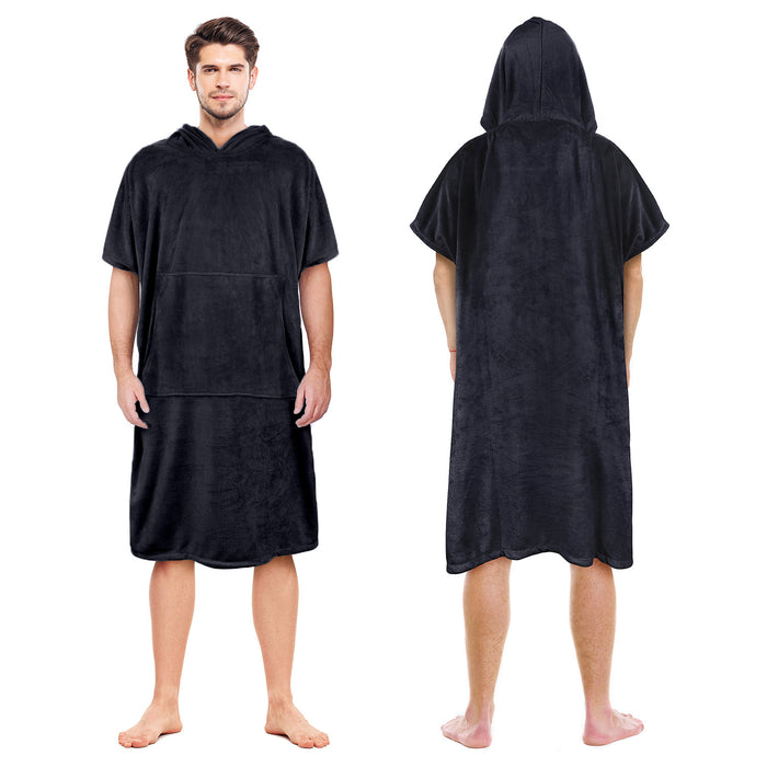 Microfiber Surf Poncho Changing Towel Robe with Pocket