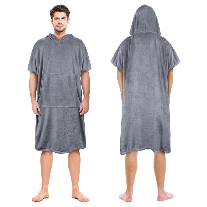 Microfiber Surf Poncho Changing Towel Robe with Pocket