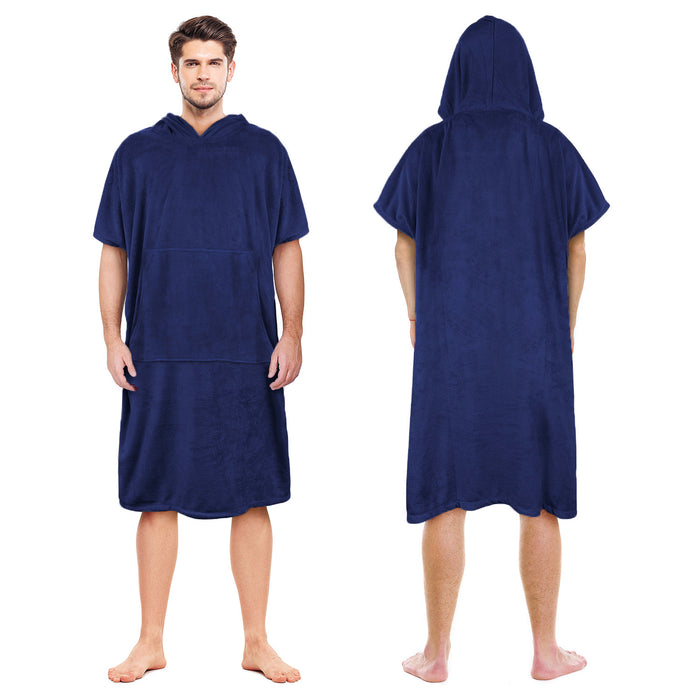 Microfiber Surf Poncho Changing Towel Robe with Pocket