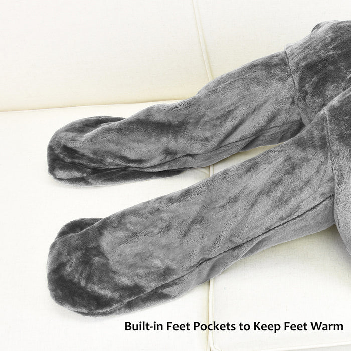 Fleece Wearable Blanket With Sleeve & Foot Pocket