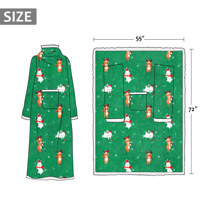 Christmas Spirit Sherpa Wearable Blanket With Sleeve