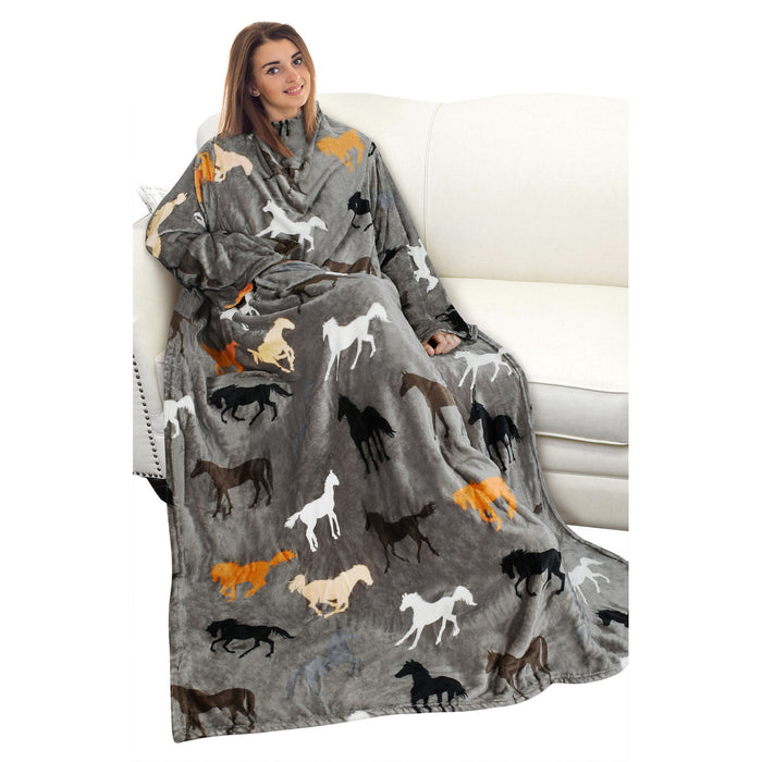 Animal Kingdom Fleece Wearable Blanket With Sleeve