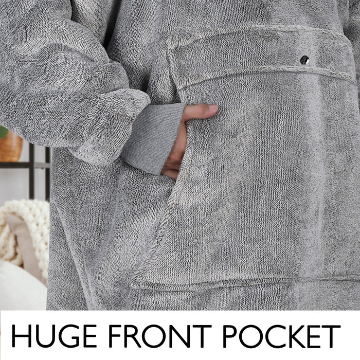 Classic Sherpa Fleece Oversized Hoodie Blanket