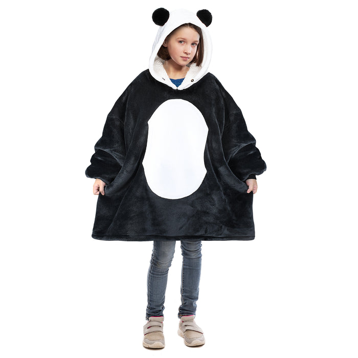 Kid Animal World Sherpa Oversize Hoodie Blanket