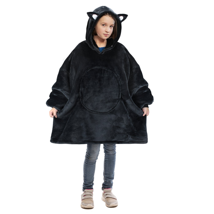 Kid Animal World Sherpa Oversize Hoodie Blanket