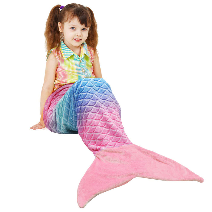 Flannel Mermaid Tail Blanket