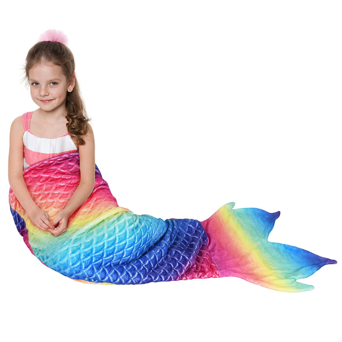 Flannel Mermaid Tail Blanket