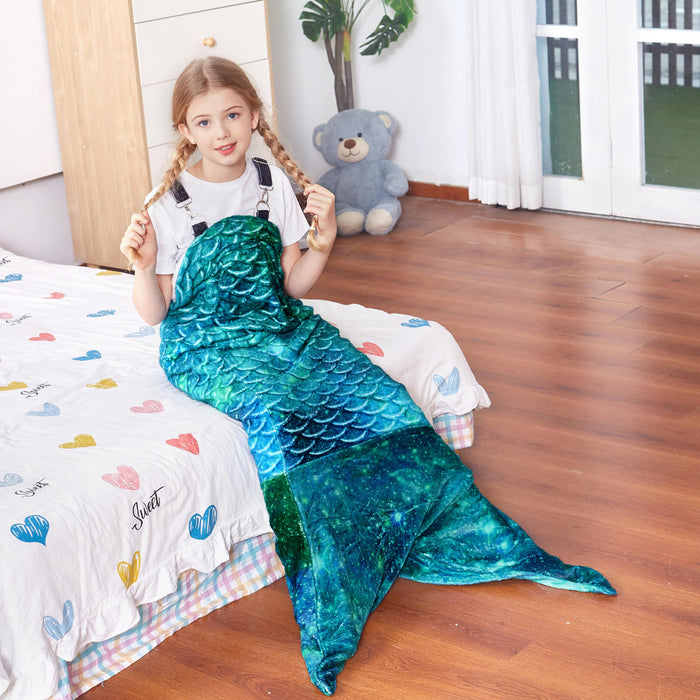 Flannel Mermaid Tail Blanket