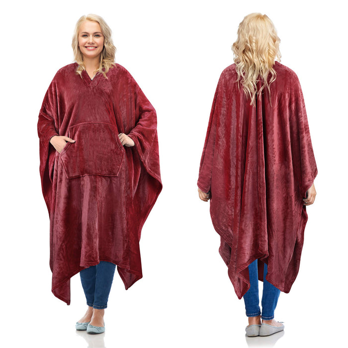 Fleece Wearable Blanket Poncho