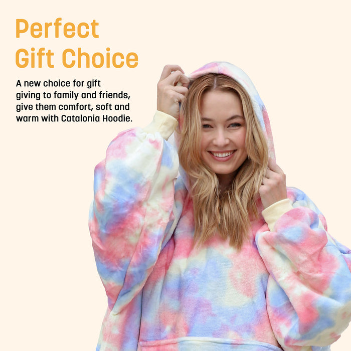 Funny Pattern Sherpa Oversize Hoodie Blanket