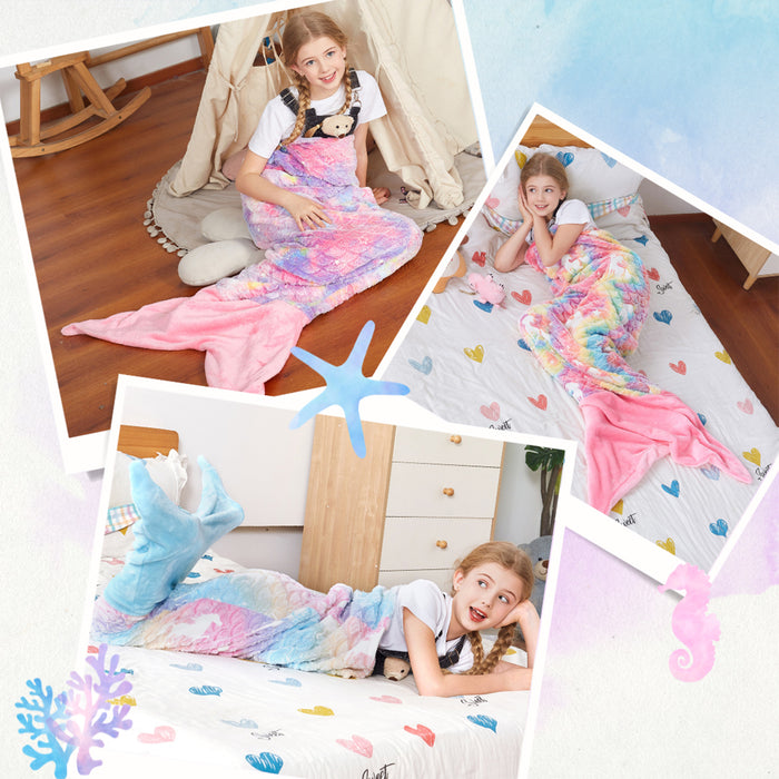 Glow in the Dark Flannel Mermaid Tail Blanket