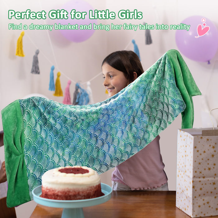 Glow in the Dark Flannel Mermaid Tail Blanket