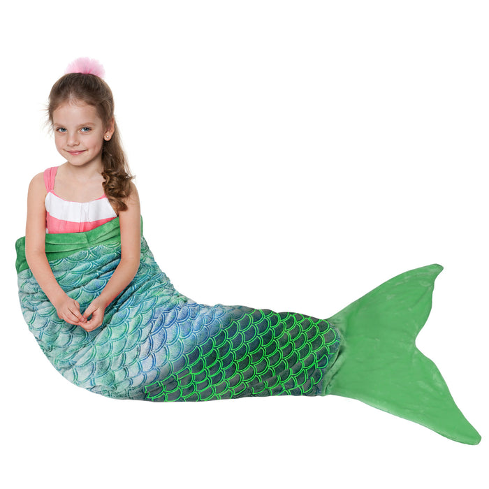 Glow in the Dark Flannel Mermaid Tail Blanket