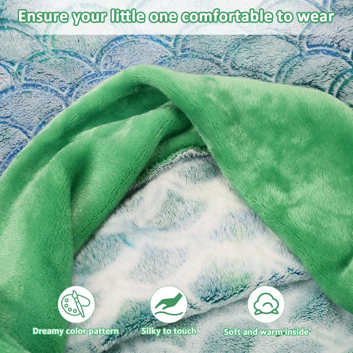 Glow in the Dark Flannel Mermaid Tail Blanket