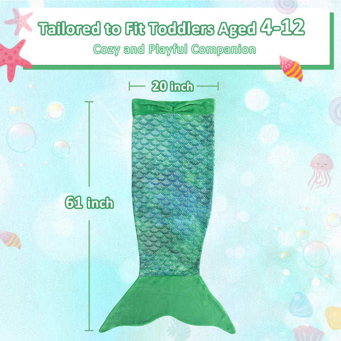 Glow in the Dark Flannel Mermaid Tail Blanket
