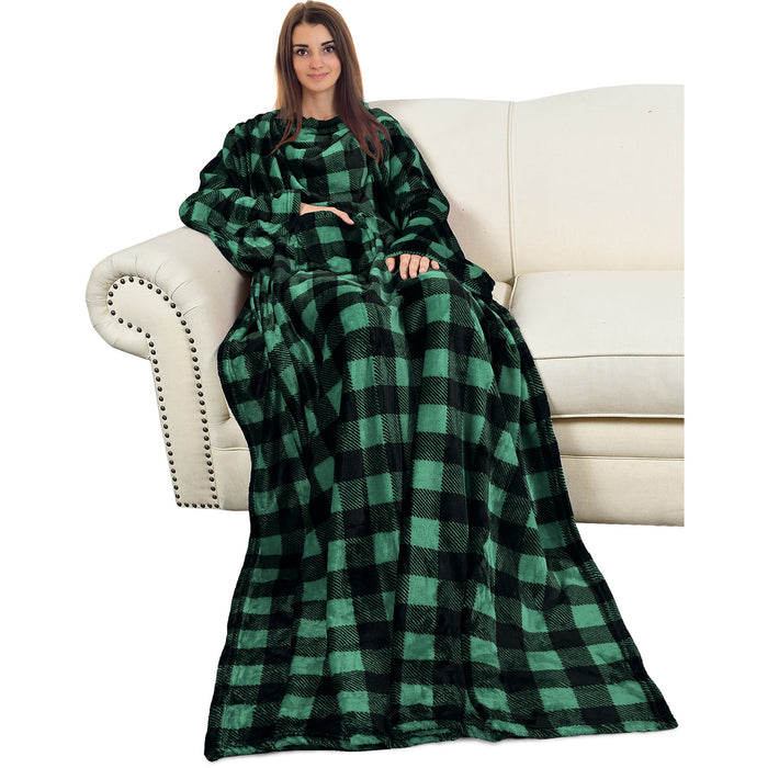 Fleece Wearable Blanket With Sleeve