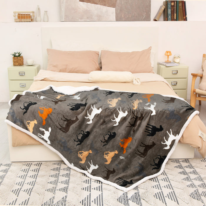 Animal Kingdom  Sherpa Throw Blanket