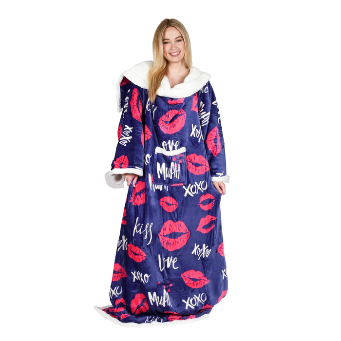 Love's Embrace Sherpa Wearable Blanket With Sleeve