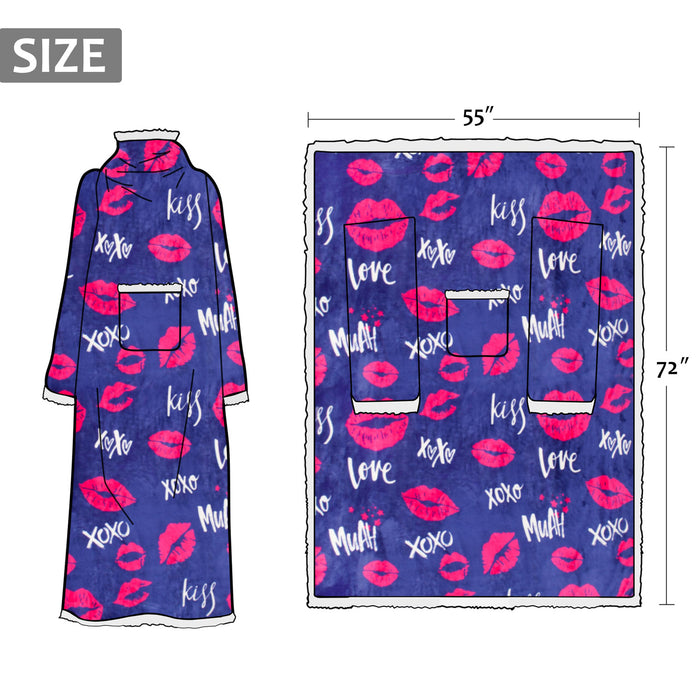 Love's Embrace Sherpa Wearable Blanket With Sleeve