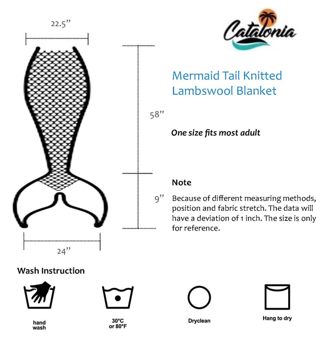 Adults Sherpa-Lined Knit Mermaid Blanket