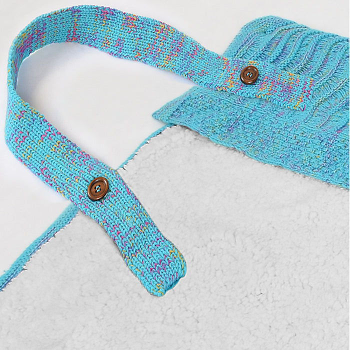 Adults Sherpa-Lined Knit Mermaid Blanket
