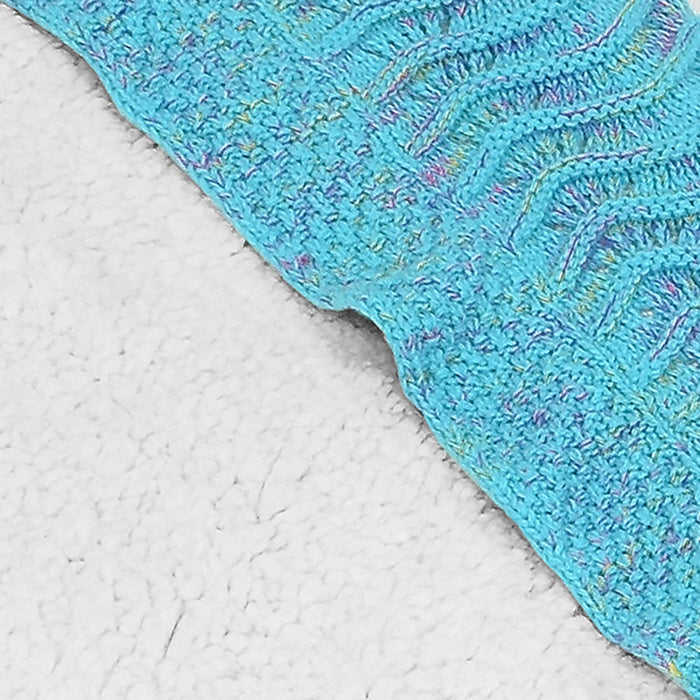 Adults Sherpa-Lined Knit Mermaid Blanket