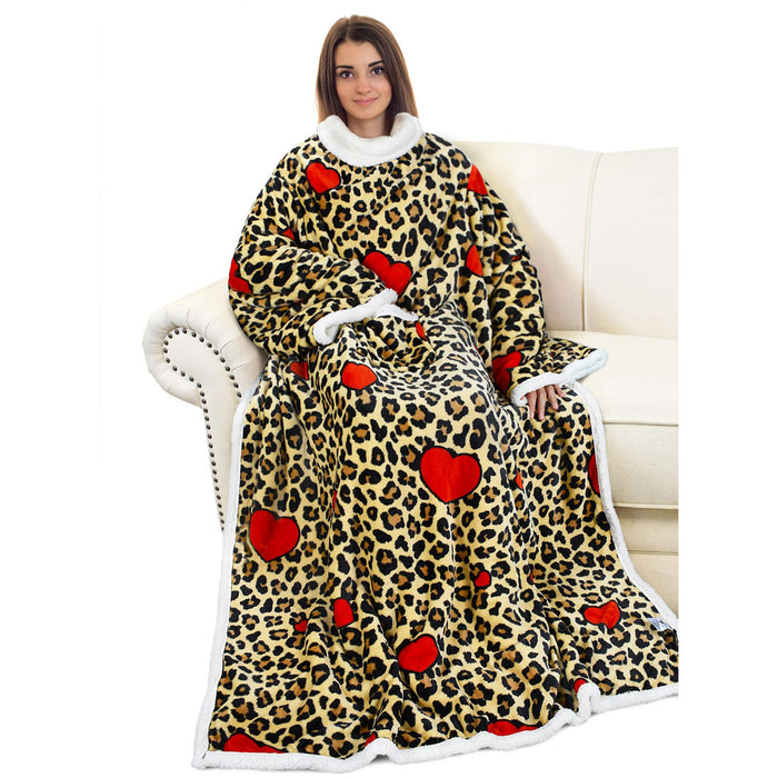 Love's Embrace Sherpa Wearable Blanket With Sleeve