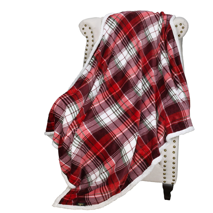 Plaid Sherpa Throw Blanket