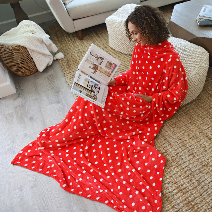 Fleece Wearable Blanket With Sleeve