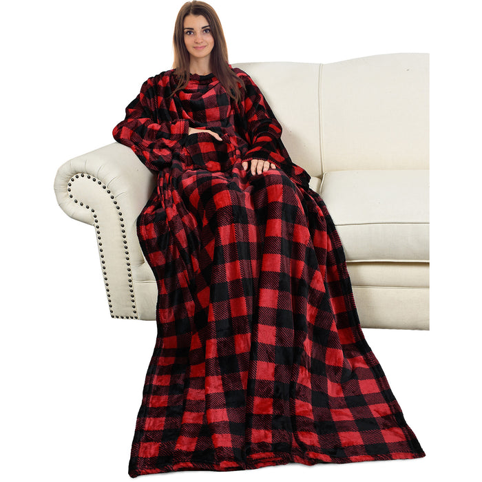 Fleece Wearable Blanket With Sleeve