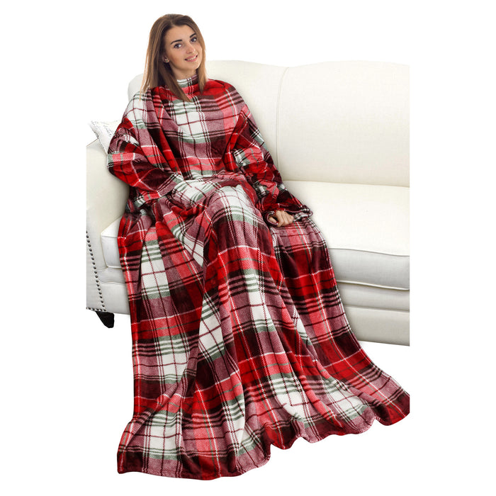 Fleece Wearable Blanket With Sleeve