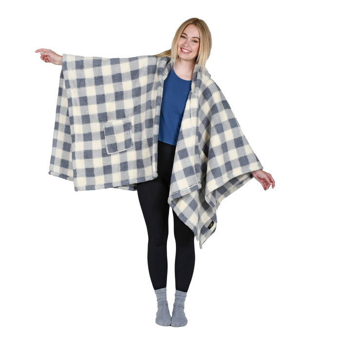 Sherpa Wearable Blanket Cape With Hood