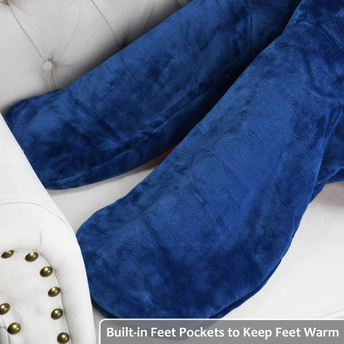 Sherpa Wearable Blanket With Sleeve & Foot Pocket
